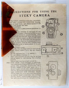Fotocopia de las instrucciones originales de la cámara Steky - unilateral, sin fecha de impresión - Imagen 1 de 1