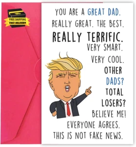 Funny Father'S Day Cards for Dad, Humorous Trump Fathers Day Cards from Son Daug - Picture 1 of 7