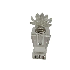 Shannon Crystal Perfume Bottle With Lotus Flower Stopper - Picture 1 of 4