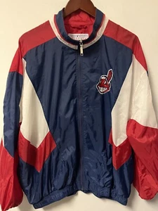 Vintage STARTER Cleveland Indians Guardians MLB Baseball Windbreaker Jacket XL  - Picture 1 of 10