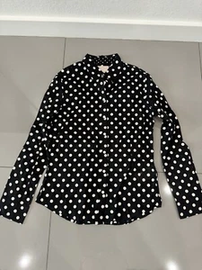 NWT J Crew Soft Wash Black White Polka Dot Button Down Shirt sz S - Picture 1 of 6