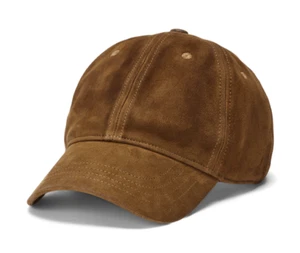 Polo Ralph Lauren Cap Hat Suede Goat Leather Brown Baseball NWT - Picture 1 of 6