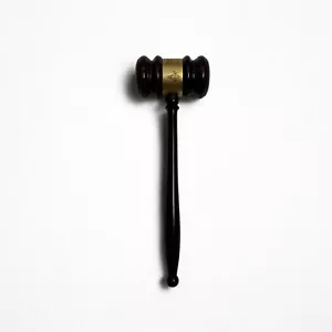 Vintage Masonic Lodge Engraved Sterling Silver Band & Wooden Meeting Gavel Mason - Picture 1 of 5