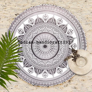 Indien Round Roundie Hippie Mandala Tapestry Boho Beach Throw Yoga Mat Rug Decor - Picture 1 of 33