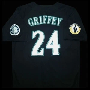Ken Griffey Jr Seattle Mariners Trikot schwarz NEU mit seltenem Ärmelaufnäher SALE! - Bild 1 von 6