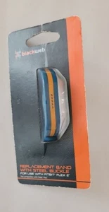 Fitbit Flex 2 Band Blue-Orange Blackweb REPLACEMENT (L6) w/ Silver Steel Buckle - Picture 1 of 2