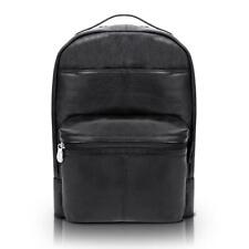 McKLEIN Laptop Backpack 16" x 12" Leather Luggage Adjustable Strap Black