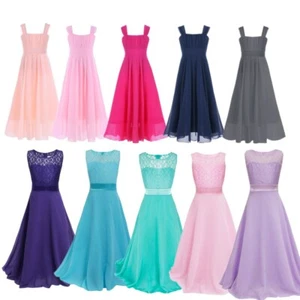 Flower Girls Dress Pageant Formal Party Wedding Bridesmaid Prom Maxi Gown 4-14Y - Picture 1 of 79