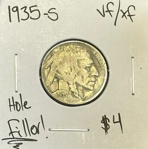 1935-S Buffalo Nickel Choice VF Cover