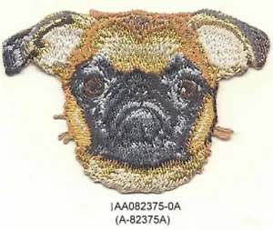 2 Zoll x 3 Zoll hellbraun Brüssel Griffon Hund Rasse Porträt Stickerei Aufnäher - Bild 1 von 1