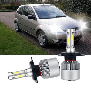 2x Super White LED Bulbs Headlight H4 100W KIT High Low Beam FOR Ford Fiesta MK6 - Picture 1 of 10