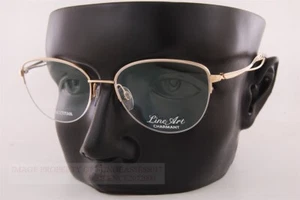 New CHARMANT Eyeglass Frames Titanium Line Art XL 2177 GP Gold Women 52mm - Picture 1 of 6