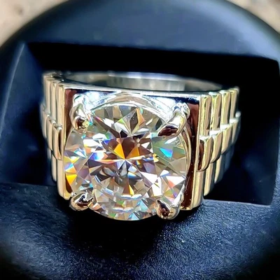 Anillo para hombre de diamantes blancos certificado de 7,25 quilates - Elegante regalo para él este otoño Foto 1 de 4