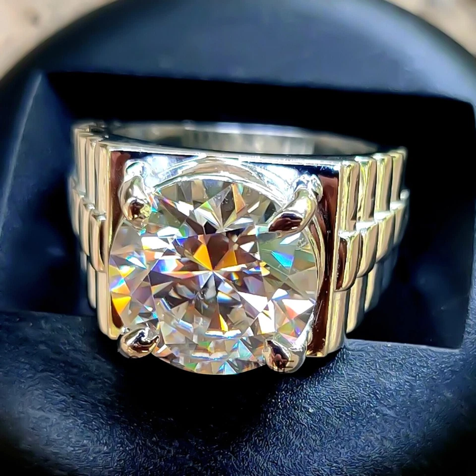 7.25 Ct Certified White Diamond Men's Ring – Stylish Gift for Him this Fall - Image 1 of 4