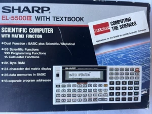 Computadora científica Sharp EL-5500III de colección con libro de texto con función de matriz - Imagen 1 de 13