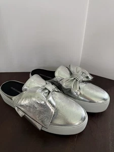 Rebecca Minkoff Damen Silber Used Fußbett Neva Plateau Pantoletten 8,5 M - Bild 1 von 6