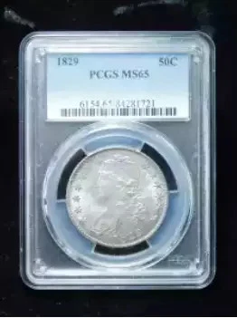 Medio dólar busto tapado 1829 50c - graduación profesional MS65 Foto 1 de 4