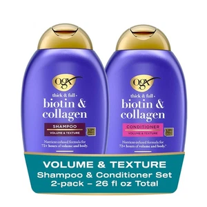 OGX Thick & Full + Biotin and Collagen for Hair Volume & Body 13 fl oz, 2 Pack - Picture 1 of 7