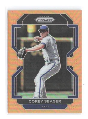 2022 Panini Prizm Corey Seager #/100 霓虹橙色平行 SP 225 游骑兵 — 第 1/2 张图片