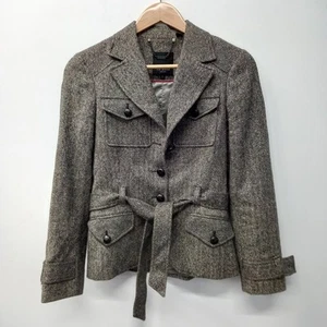 Ted Baker Jacket Womens Size UK 8 Brown Wool Silk Blend RMF03-CR - Picture 1 of 6