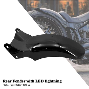 Guardabarros trasero corto con freno intermitente luz LED para Harley Fat Boy 2018-2025 - Imagen 1 de 1