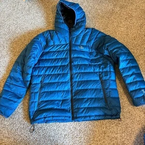 ll bean beans down mens size XXL tall jacket blue insulated hooded winter coat - Picture 1 of 7