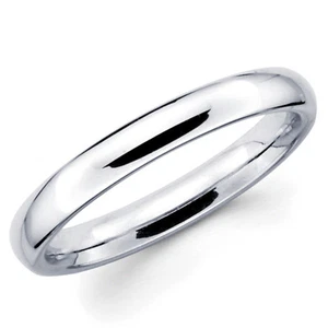 14K Solid White Gold 2.5mm Comfort Fit Men's and Women's Wedding Band Ring - Picture 1 of 3