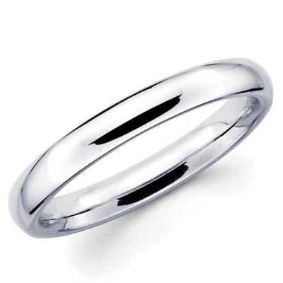 14K Solid White Gold 2.5mm Comfort Fit Men's and Women's Wedding Band Ring - Image 1 of 3