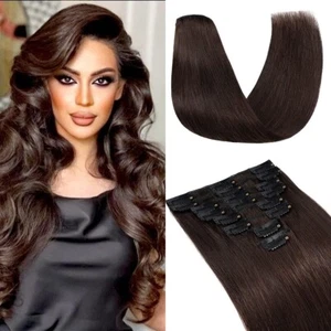 S-noilite Clip in Extension Capelli Umani Veri,8pz con 18 Clip Remy Natura - Foto 1 di 7