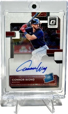 CONNOR WONG RATED ROOKIE AUTO /99 2022 Panini Donruss Optic White Mojo Red Sox - Image 1 of 2