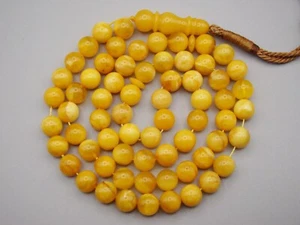 Baltic Natural Amber Necklace Chain - Rosary beads 32.1 Grams - Picture 1 of 24
