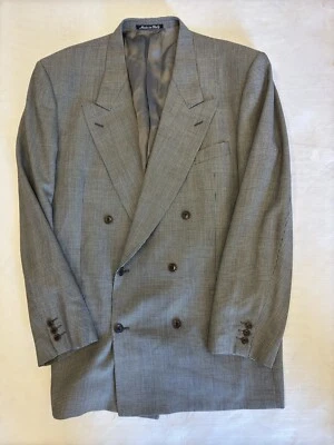 Blazer VALENTINO UOMO Vintage Príncipe de Gales Solapa Pico Lana DB Talla 43L Foto 1 de 4