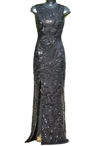 QUIZ Black Sequin Maxi Dress Size 08 - 10 UK Evening Wedding Cruise PROM Party - Picture 1 of 14