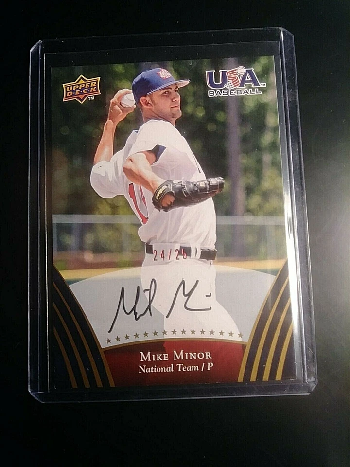 2008 Mike Minor, Upper Deck, USA SSP Red Auto, Autograph #d 24/25 Rookie RC Hot - Image 1 of 1