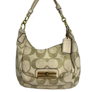 Coach Kristin Signature Logo Jacquard Hobo Bag Lederbesatz Hang Tag 16817 - Bild 1 von 14