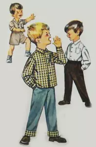 VINTAGE BUTTERICK NÄHMUSTER 2122 JUNGEN GRÖSSE 6 - HOSE & SPORT SHIRT - Bild 1 von 3