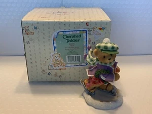 Enesco CHERISHED TEDDIES 1997 "It's A Holiday On Ice" Adam With Box - Picture 1 of 4