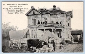 1910's PUYALLUP WA CAMP #1 HOME EZRA MEEKER OREGON TRAIL MONUMENT EXPEDITION - Picture 1 of 2
