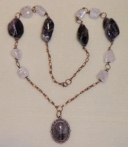 Chevron Amethyst & Quartz Necklace - Picture 1 of 1