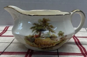 Alfred Meakin The Hayride Milk Jug Creamer Vintage Gravy Gold Trim - Picture 1 of 6