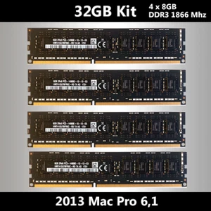 Apple Original 32GB 4x8GB 1866MHz PC3-14900E UDIMM DDR3 ECC Memory Modules - Picture 1 of 1