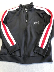 Everlast Track Jacket Kids Boy's Medium (8) Black Full Zip Sporty Casual Knit - Picture 1 of 5