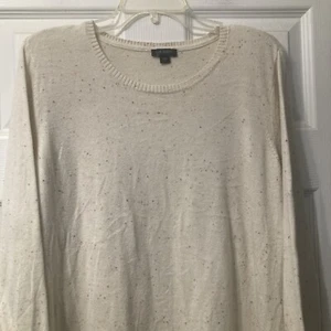 J Jill Wearever 2X Lightweight Beige Red Sweater Cotton Nylon - Picture 1 of 10
