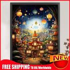 Full Embroidery Eco-cotton 11CT Print Hot Air Balloon Castle Cross Stitch50x65cm