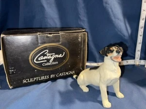 Tri-color sitting Jack Russell Terrier Vintage Castagna Figurine - Picture 1 of 9
