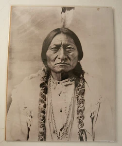 Sitting Bull echtes Indianer Foto (N5R) Zopf & Federn (JSF6) 11x14 - Bild 1 von 5