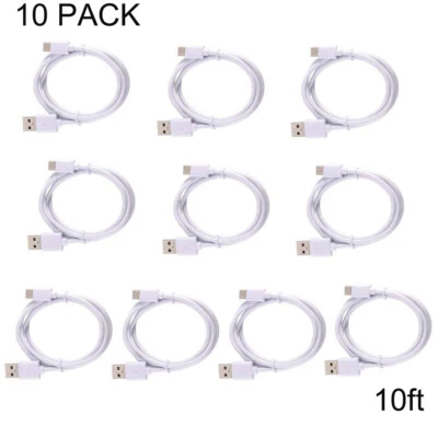 10 Pack 10ft USB C Fast Chager Cable for Samsung Galaxy Note 10 9 8 S8 S9 Plus - Image 1 of 4