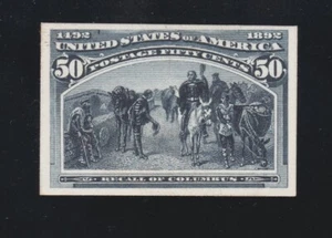 US 240P4 50c Columbian Exposition Proof on Card VF LH SCV $120 (24) - Picture 1 of 2