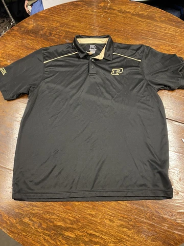 ProEdge Purdue Boilermakers Polo Shirt Mens XL Basketball Black Gold Cover