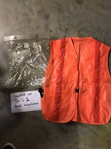 Orange Safety Vest WORKS WITH 2 AA BATTERIES LIGHTS ON OFF SWITCH NWOB - Picture 1 of 12